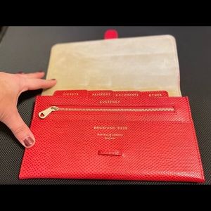 Aspinal of London travel wallet in red excellent condition